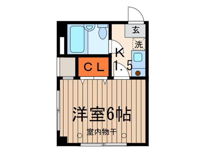 ドルチェ東府中(1K/4階)の間取り写真