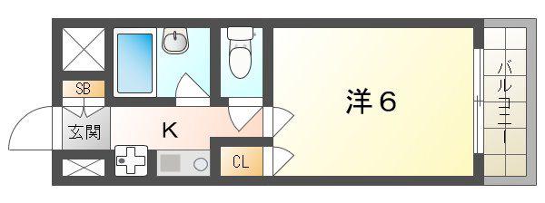 ヴィラージュ八雲(1K/3階)の間取り写真