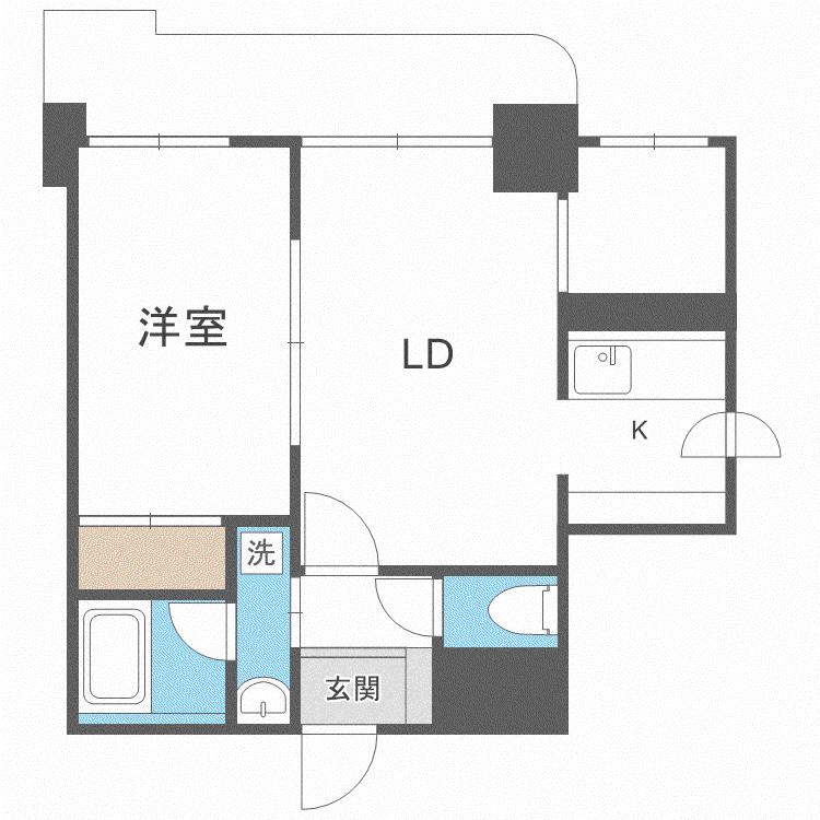 トミイビルNO39(1LDK/8階)の間取り写真