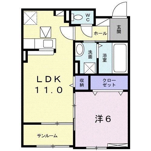 アバンツァート石垣 II(1LDK/1階)の間取り写真
