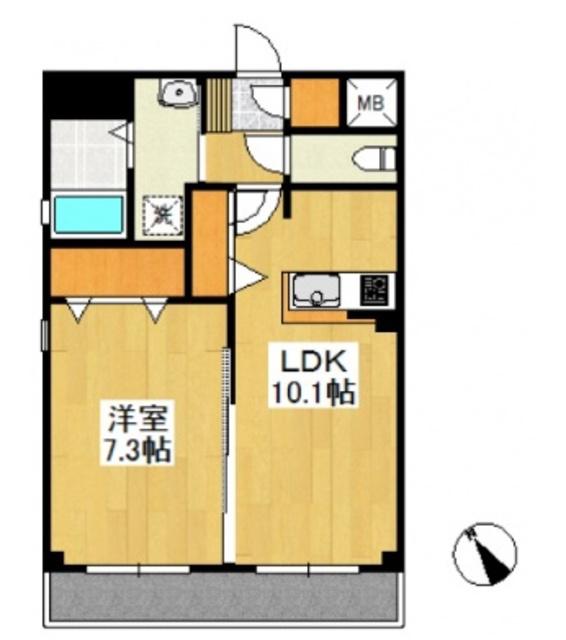 フォブール放駒(1LDK/2階)の間取り写真