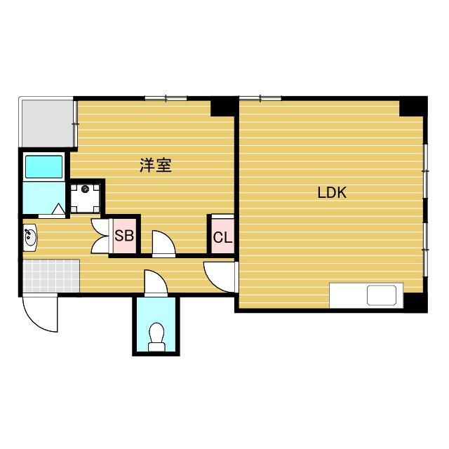 エンシン北大阪ビル(1LDK/4階)の間取り写真