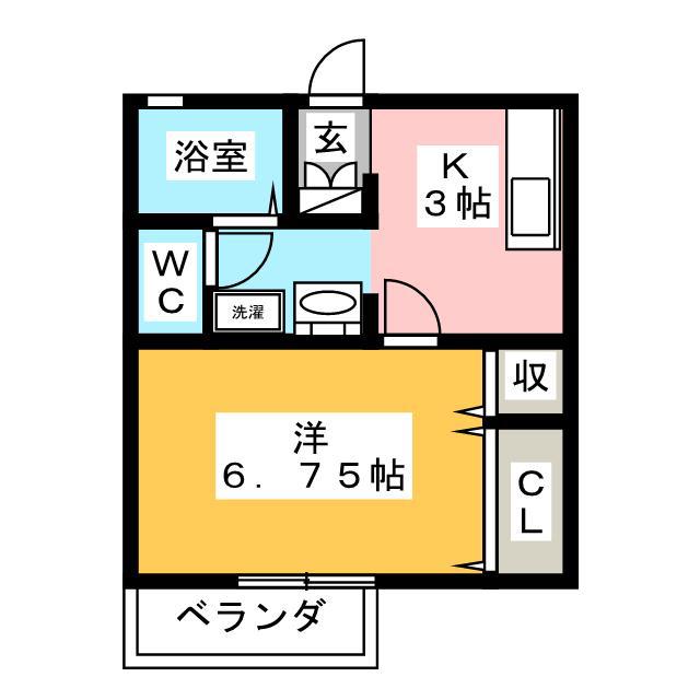FONTANA(1K/1階)の間取り写真