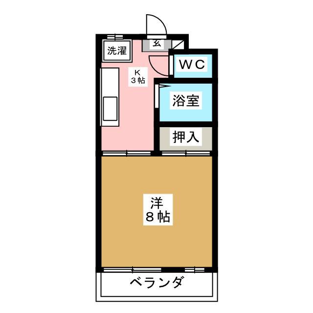 シティハイツヤマザキ(1K/2階)の間取り写真