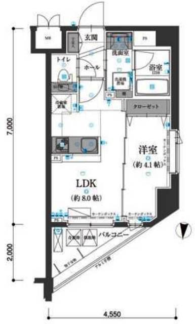 リヴシティ練馬高野台(1LDK/3階)の間取り写真