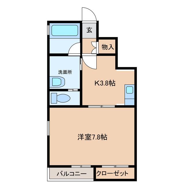 UN METEOREI(1K/1階)の間取り写真