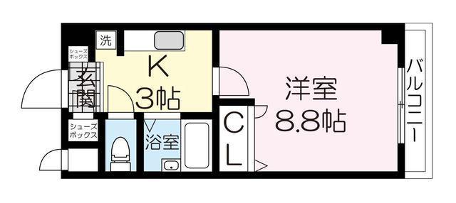 ミーテパラッツォ(1K/3階)の間取り写真