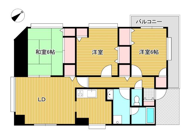 グリーンコーポ大泉(3LDK/3階)の間取り写真