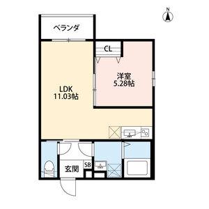 FERIO小路東(1LDK/1階)の間取り写真