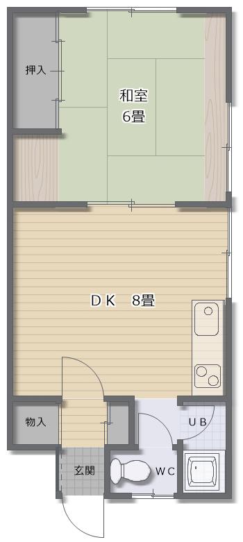 ジョイナス堀川I(1DK/1階)の間取り写真