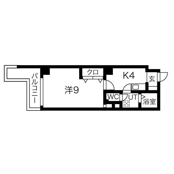 ゴールドサークル尾張町(1K/5階)の間取り写真