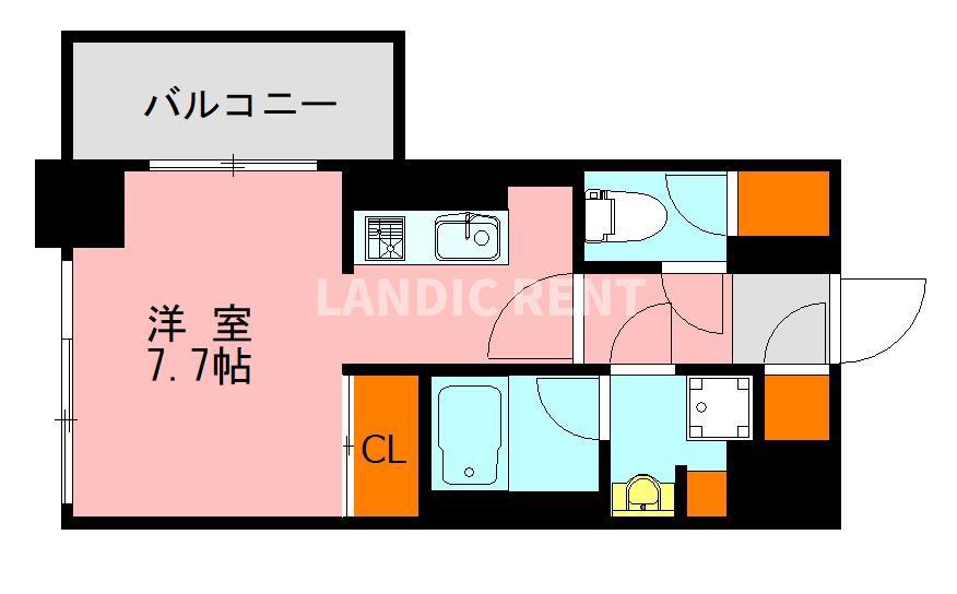 LANDIC O2239(ワンルーム/2階)の間取り写真