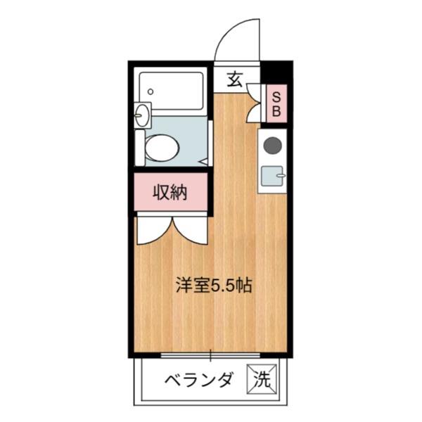 富士見ハイツI(ワンルーム/3階)の間取り写真