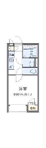 クレイノメトロノーム坂下(1K/2階)の間取り写真