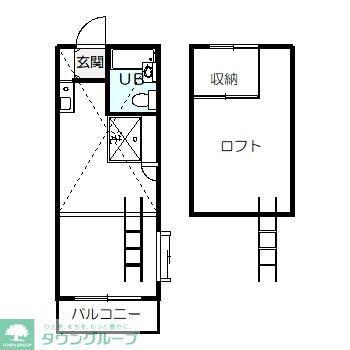 アビタシオン東伏見A(1K/1階)の間取り写真