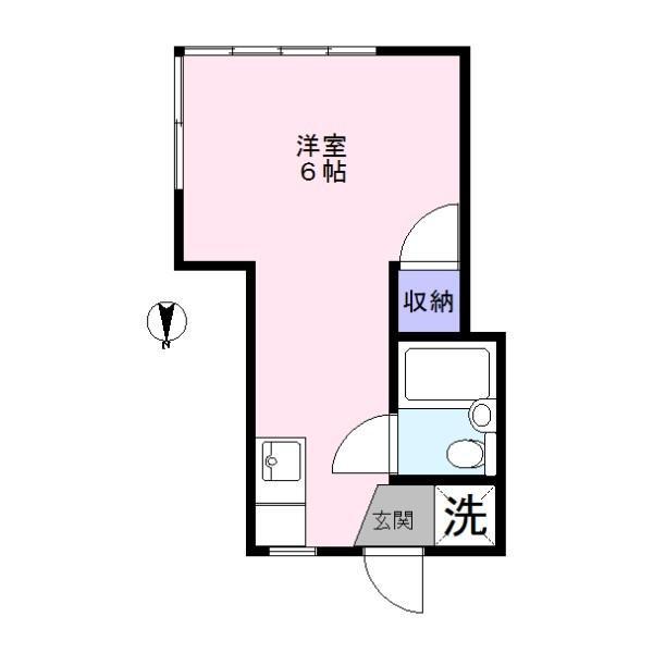 旗の台コーポ C(1K/1階)の間取り写真