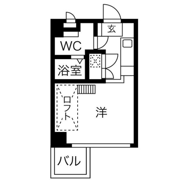 トライアングル旗の台(ワンルーム/4階)の間取り写真