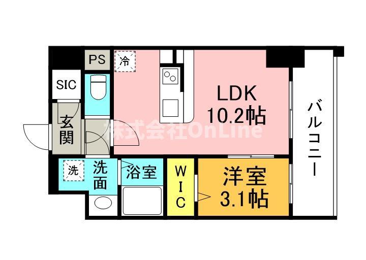 ベルンガーデン林寺(1LDK/7階)の間取り写真
