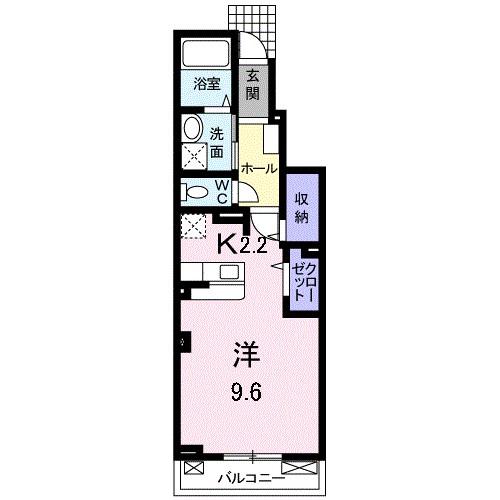 GREEN COURT A(1K/1階)の間取り写真