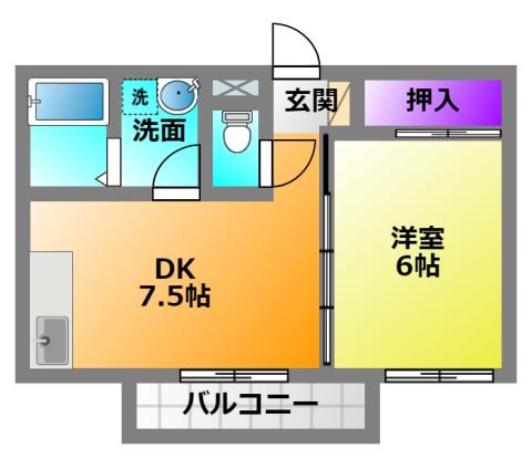 メゾン・ド・モエ(1DK/3階)の間取り写真