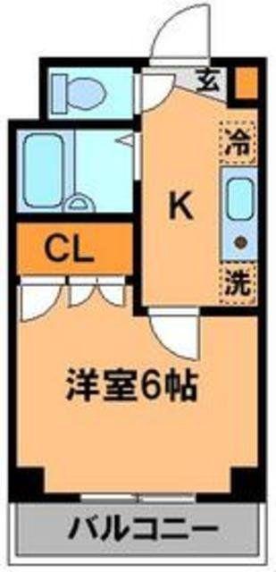 ベイステート安間(1K/5階)の間取り写真