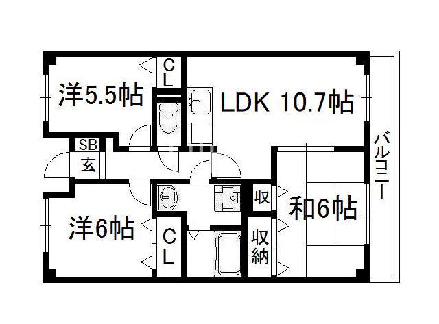エルパティオ田原(3LDK/4階)の間取り写真
