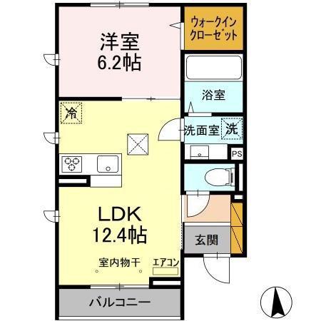 クレールモア(1LDK/1階)の間取り写真