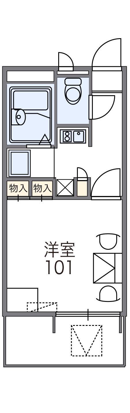 レオパレス西神(1K/1階)の間取り写真