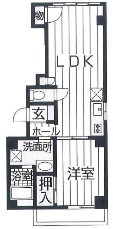 ノーリーズン森下(1LDK/2階)の間取り写真