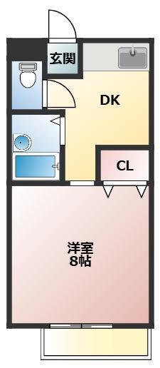 ビリオネア秋山C(1DK/1階)の間取り写真