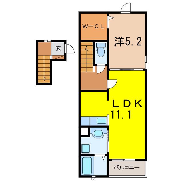 パークサイド アネックス(1LDK/2階)の間取り写真