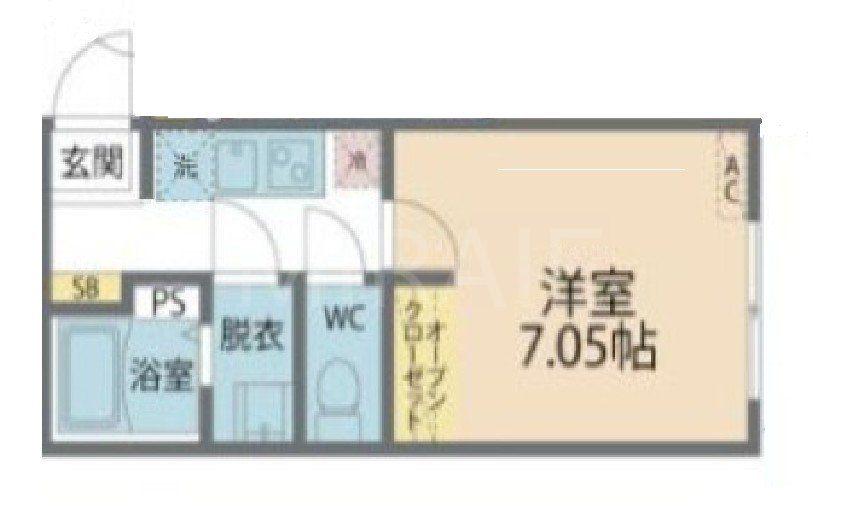 カインドネス辻堂ノース(1K/3階)の間取り写真