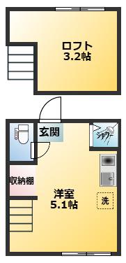 アーバンプレイス高田馬場XI-B(ワンルーム/2階)の間取り写真