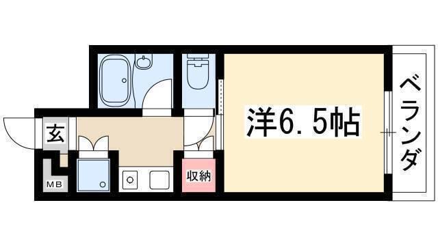 スクエアK(1K/1階)の間取り写真