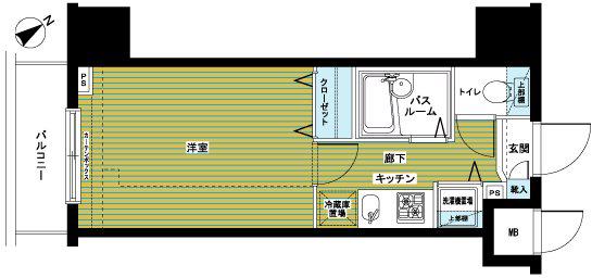 フェニックス新横濱イクシール(1K/9階)の間取り写真