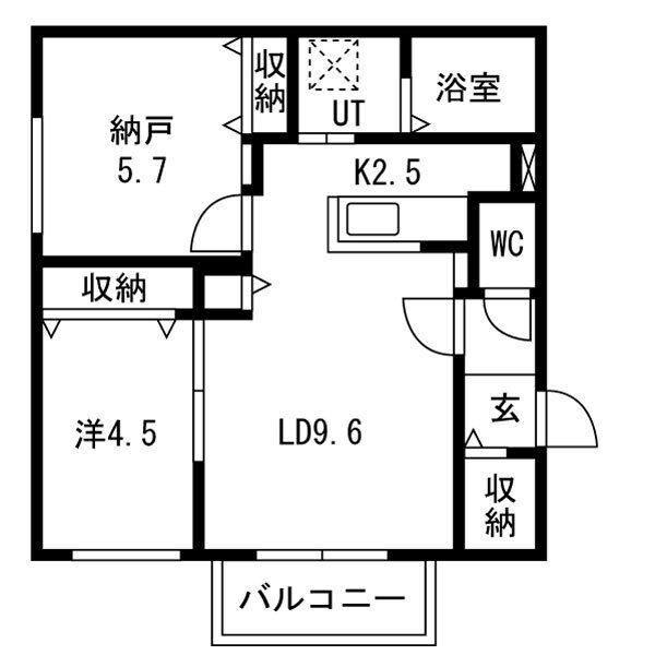 GRACIAS 環状通(2LDK/2階)の間取り写真