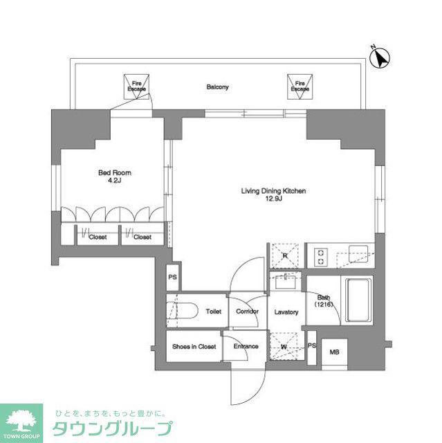 コンフォリア・リヴ駒込西ヶ原(1LDK/12階)の間取り写真