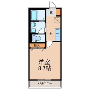 プランドール(1K/3階)の間取り写真