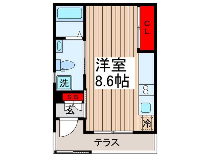 MULBERRY(ワンルーム/1階)の間取り写真
