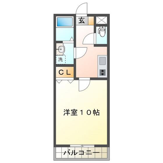 サンステージ大倉(1K/1階)の間取り写真