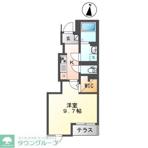 フローラ高野(1K/1階)の間取り写真