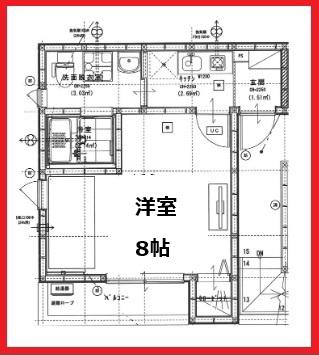 シソーラス(1K/3階)の間取り写真