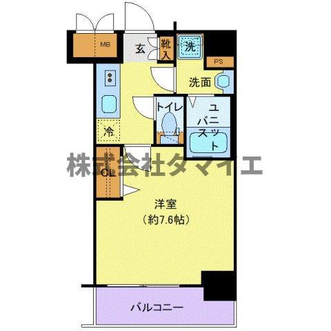 プレサンス新宿中落合メーディオ(1K/6階)の間取り写真