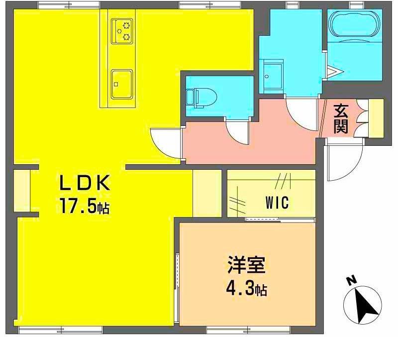 フレグランススギヤマB(1LDK/1階)の間取り写真