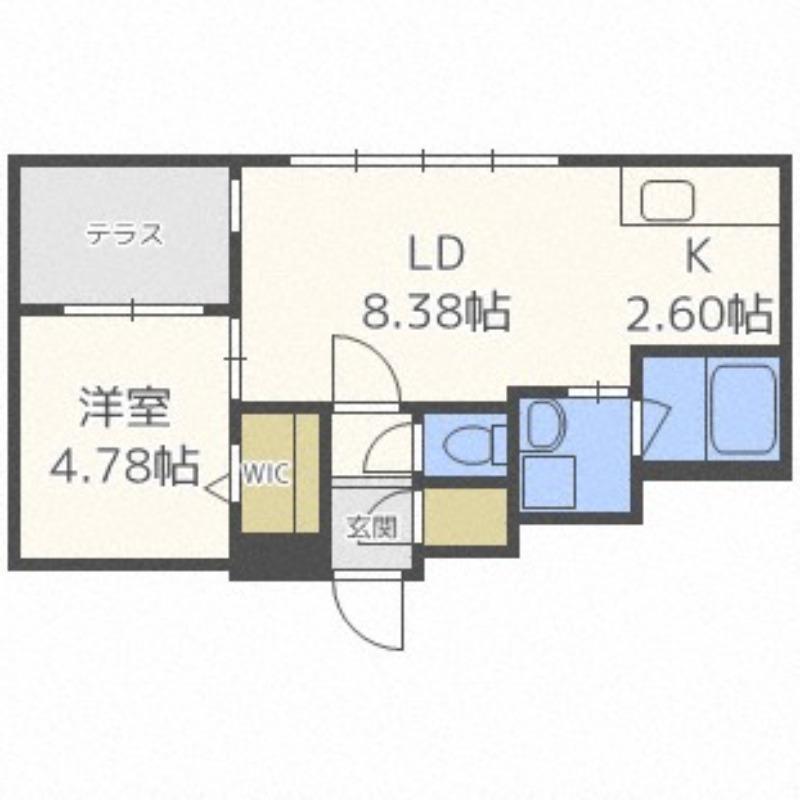 HGS ノース23(1LDK/1階)の間取り写真