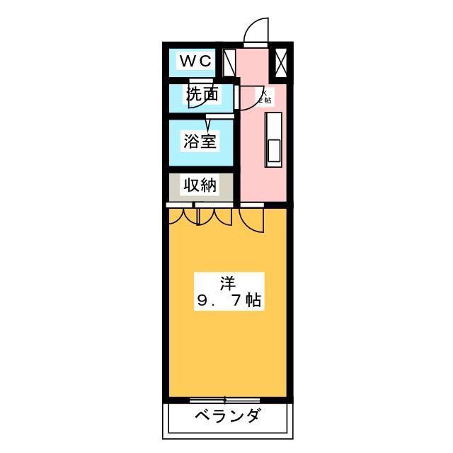 グリーンヒルズ(1K/2階)の間取り写真
