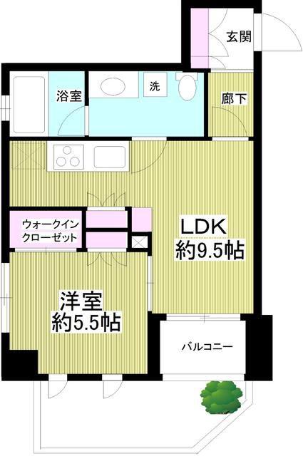 ミオカステーロ代々木(1LDK/1階)の間取り写真