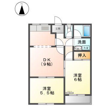 サンシャイン上坂(2DK/2階)の間取り写真