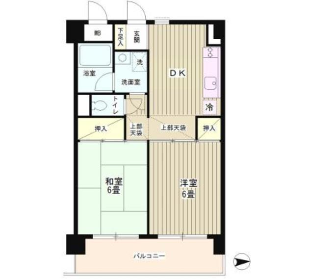 ガーデンハイム上北沢(2DK/5階)の間取り写真