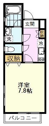 リヴェール学園西(1K/1階)の間取り写真